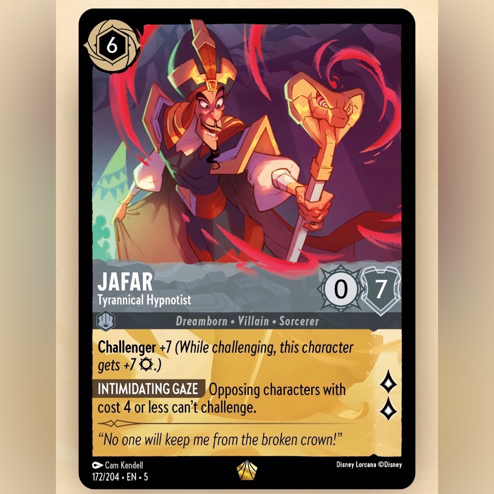 Disney Lorcana Jafar Legendary 172/204 EN 5 Non Foil Card